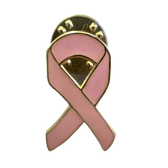Pink Breast Cancer Awareness Ribbon Enamel Pin Brooch 1 inch - Picture 1 of 9